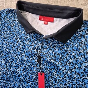 Redvanly Polo Shirt Mens XL Blue Floral Stretch Performance Golf Academia Preppy